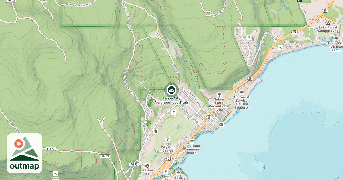 Map of Tahoe City Neighborhood Trails