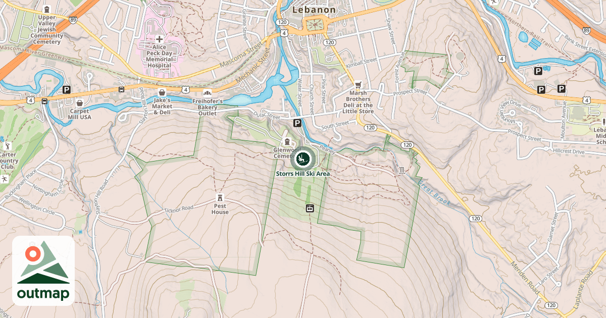 Map of Storrs Hill Ski Area