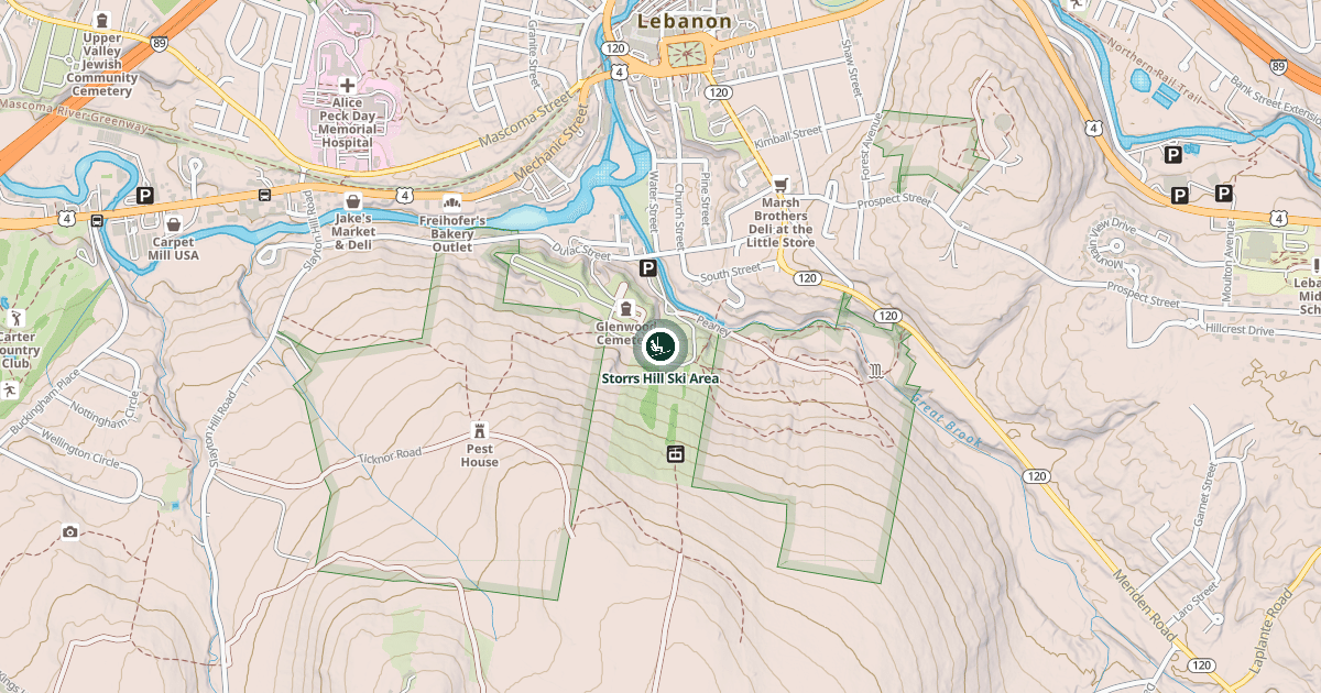 Map preview of Storrs Hill Ski Area