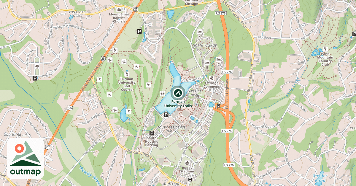 Map of Furman University Trails