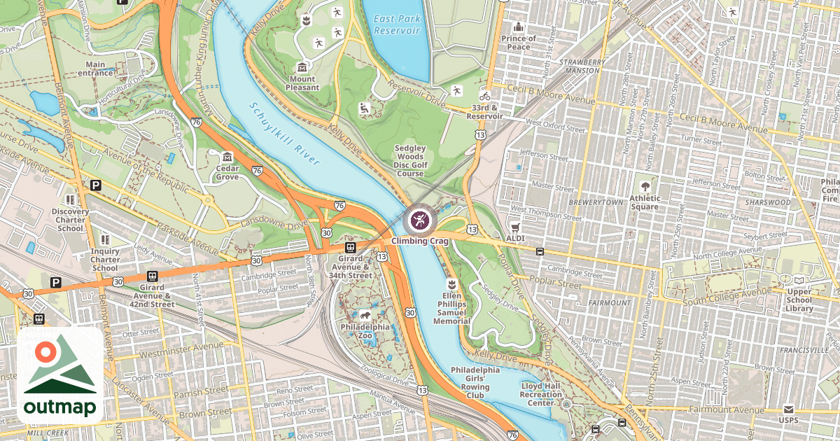 Map of Climbing Crag
