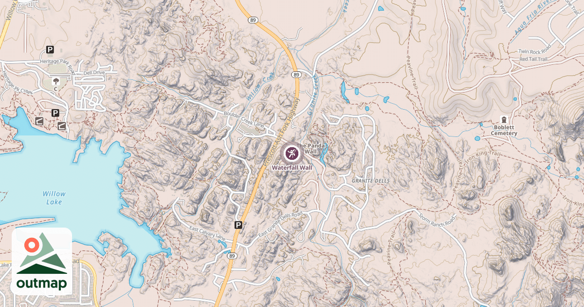 Map of Waterfall Wall