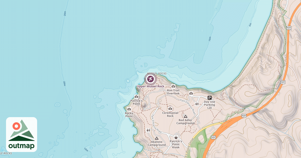 Map of Upper Mussel Rock
