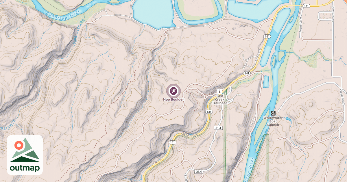 Map of Hop Boulder