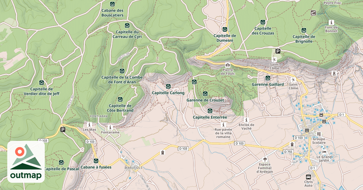 Map of Mazet du Ruisseau de Carlon