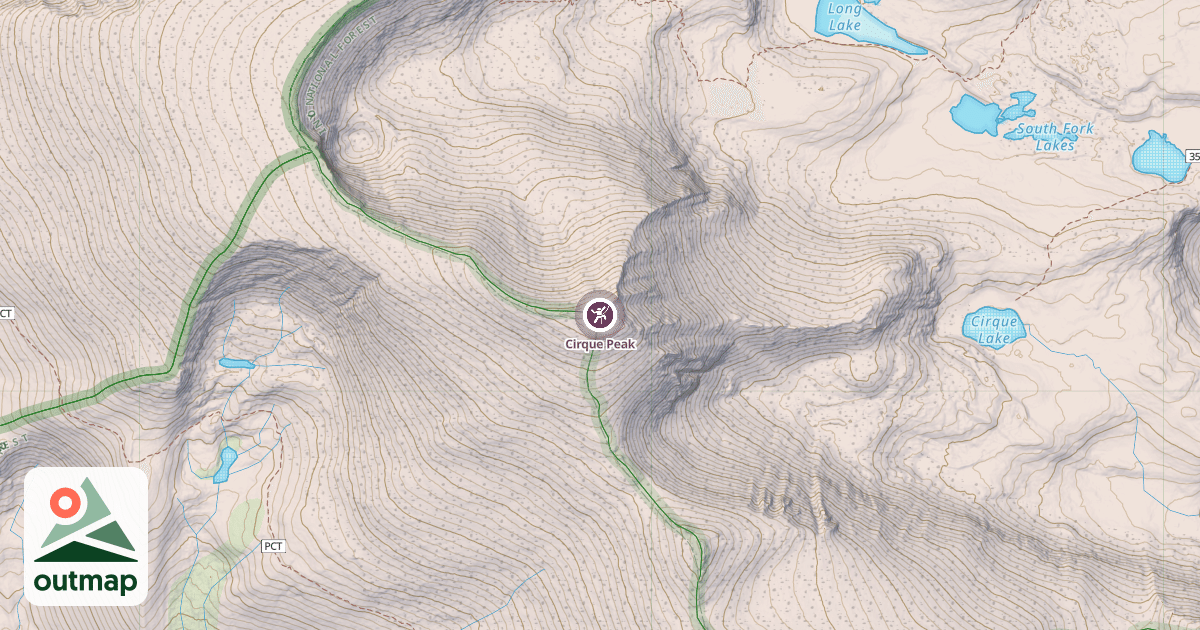 Map of Cirque Peak