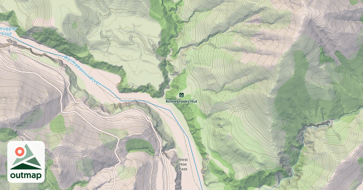 Map of Kinnebrooks Hut