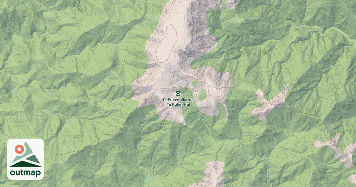 Map of Te Pukeohikarua (Te Puke) Hut