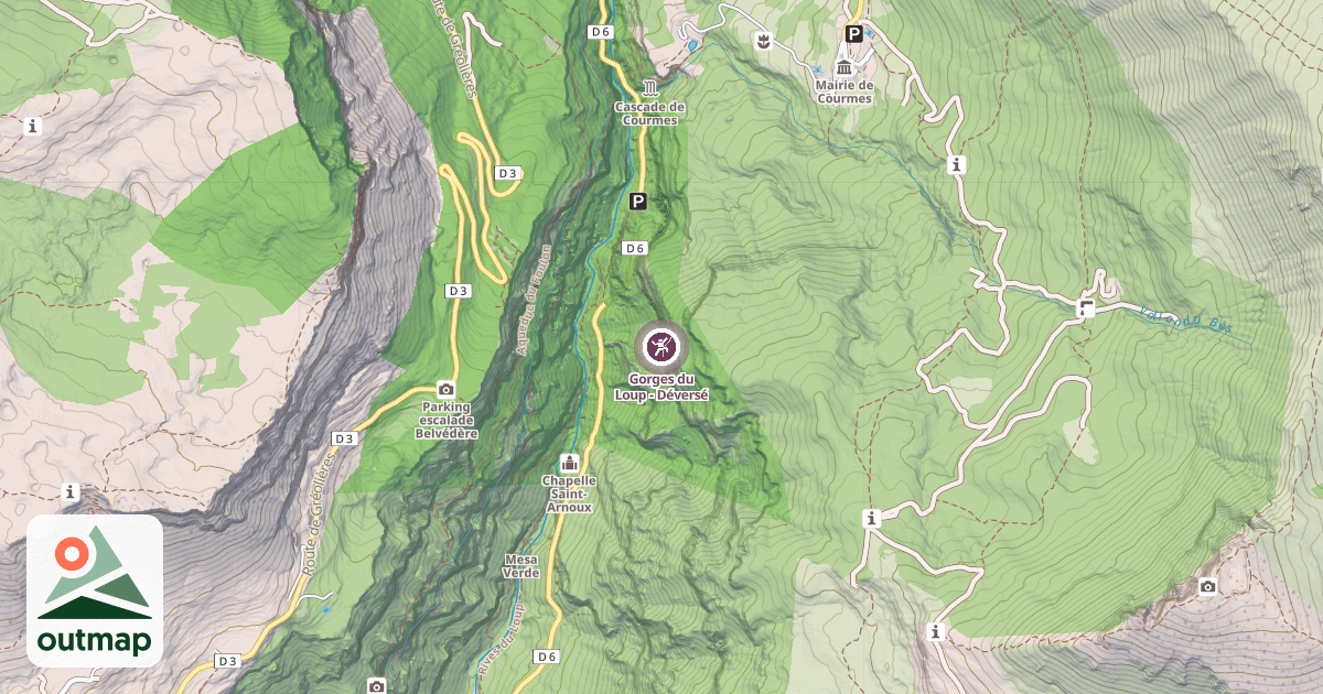 Map of Gorges du Loup - Déversé