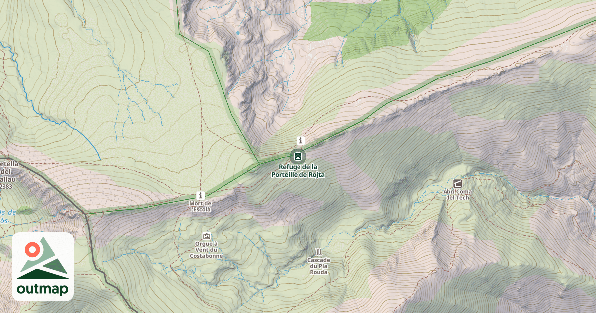 Map of Refuge de la Porteille de Rojta