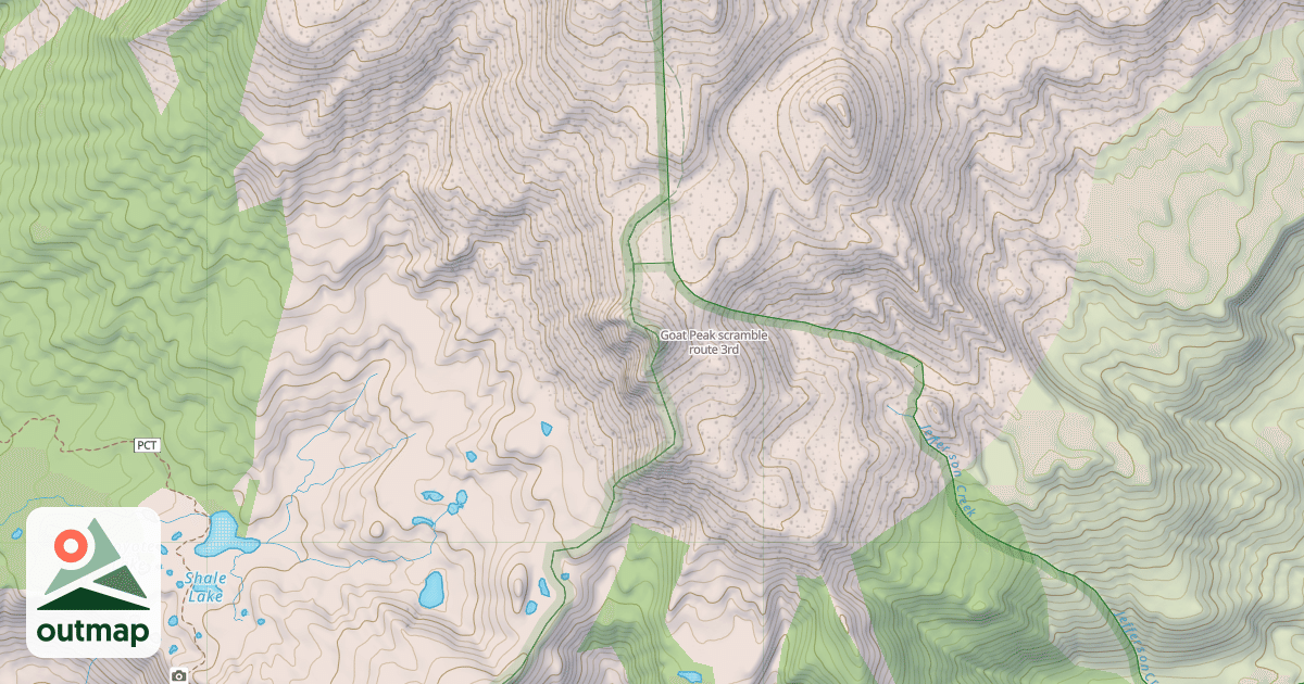 Map of Goat Peak scramble route