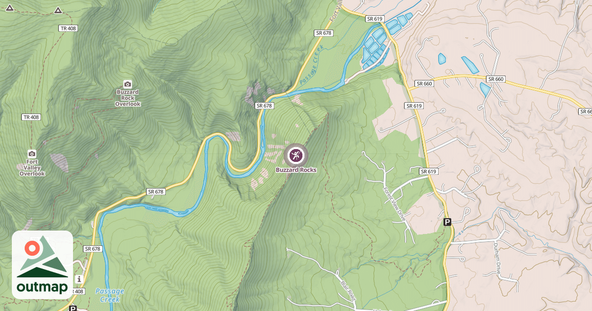 Map of Buzzard Rocks