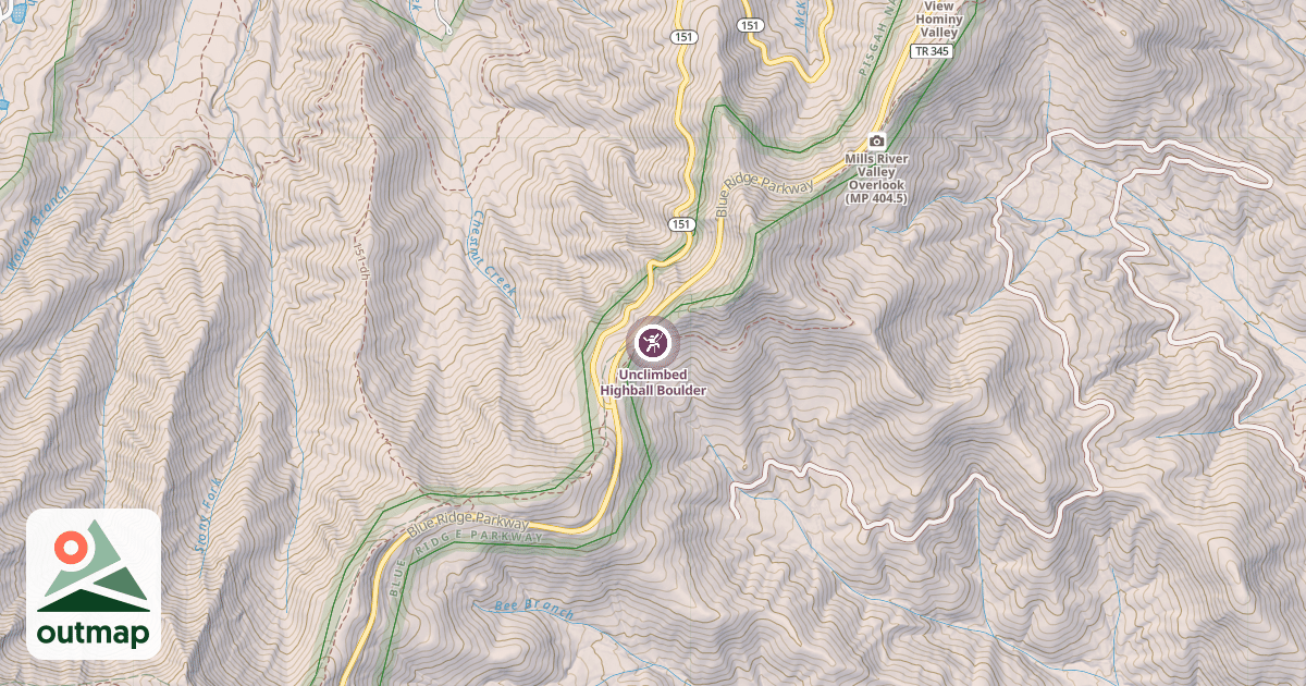 Map of Unclimbed Highball Boulder