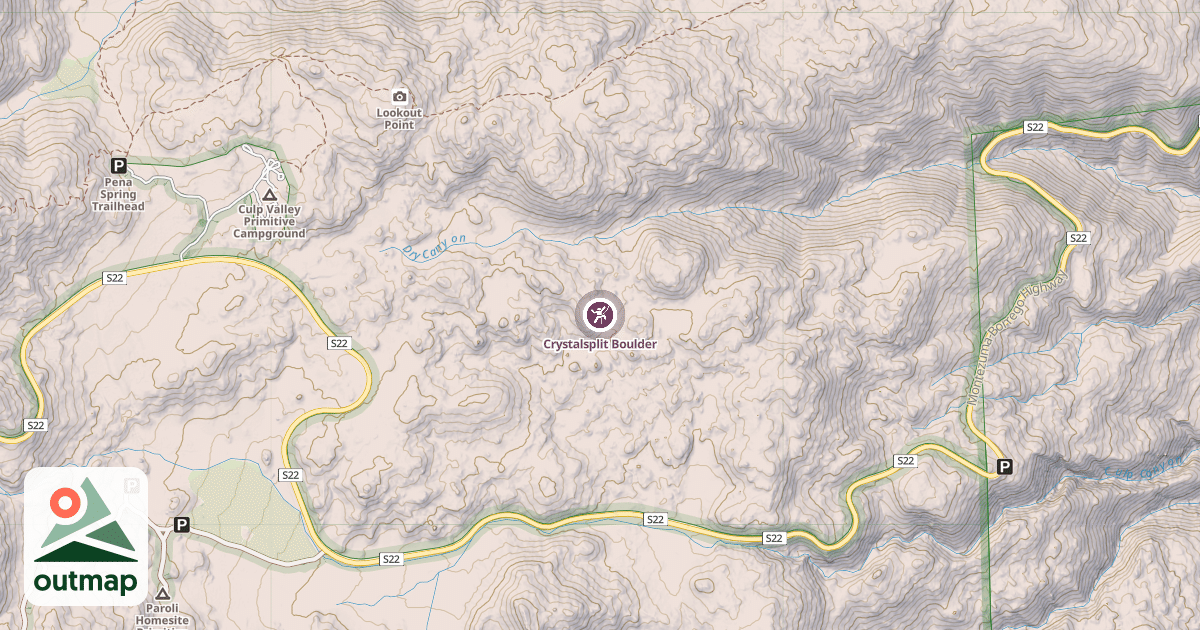 Map of Crystalsplit Boulder