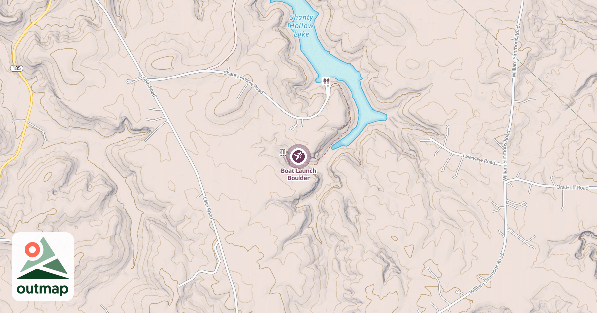 Map of Boat Launch Boulder