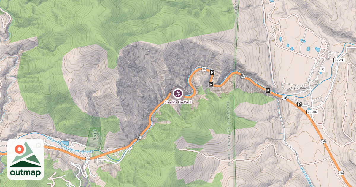 Map of Shark's Fin Wall