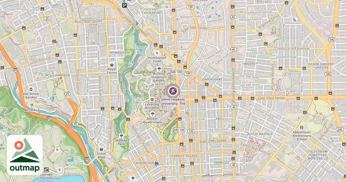 Map of Johns Hopkins University, The
