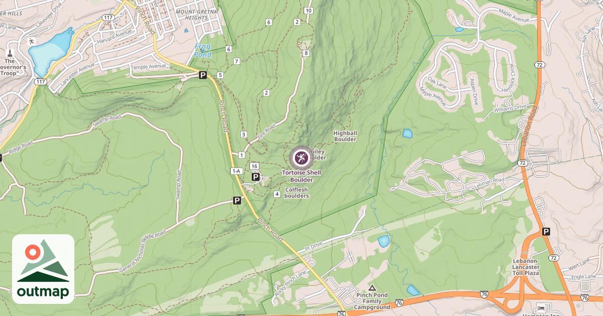 Map of Tortoise Shell Boulder