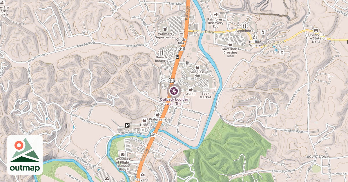 Map of Outback boulder wall, The