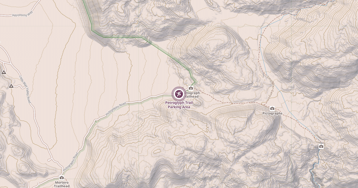 Map preview of Petroglyph Trail Parking Area