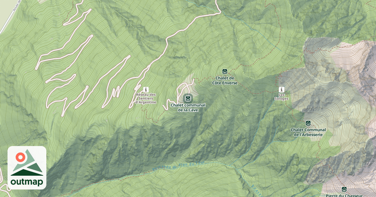Map of Chalet communal de la Cave