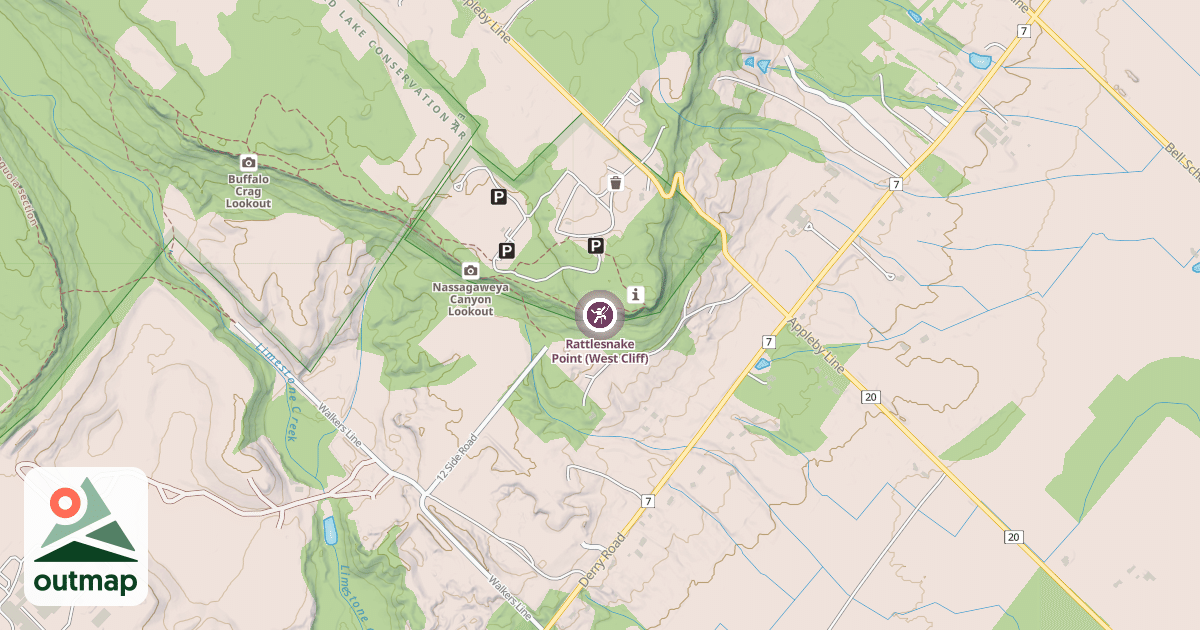 Map of Rattlesnake Point (West Cliff)