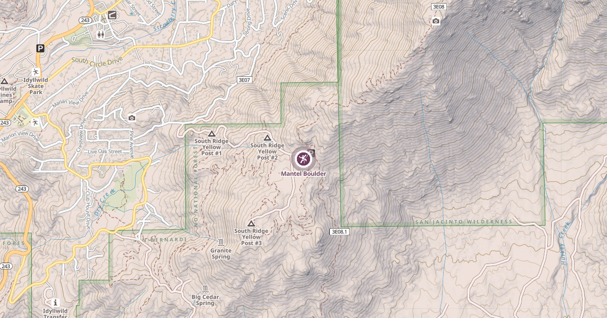 Map preview of Mantel Boulder