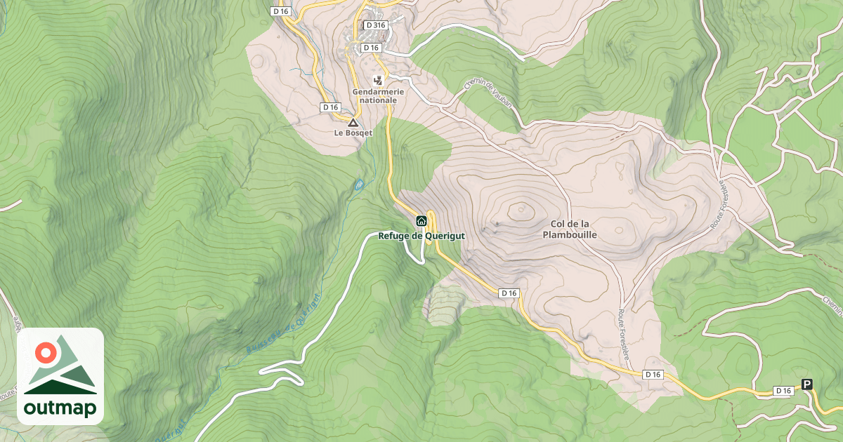 Map of Refuge de Querigut