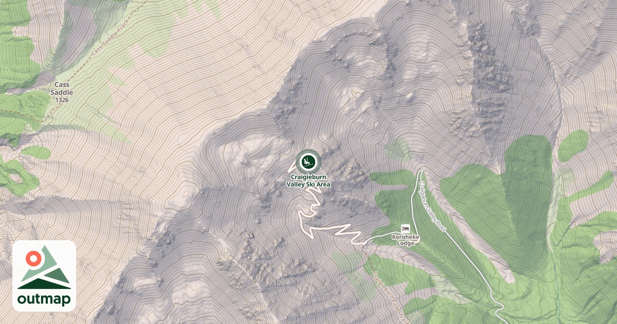 Map of Craigieburn Valley Ski Area