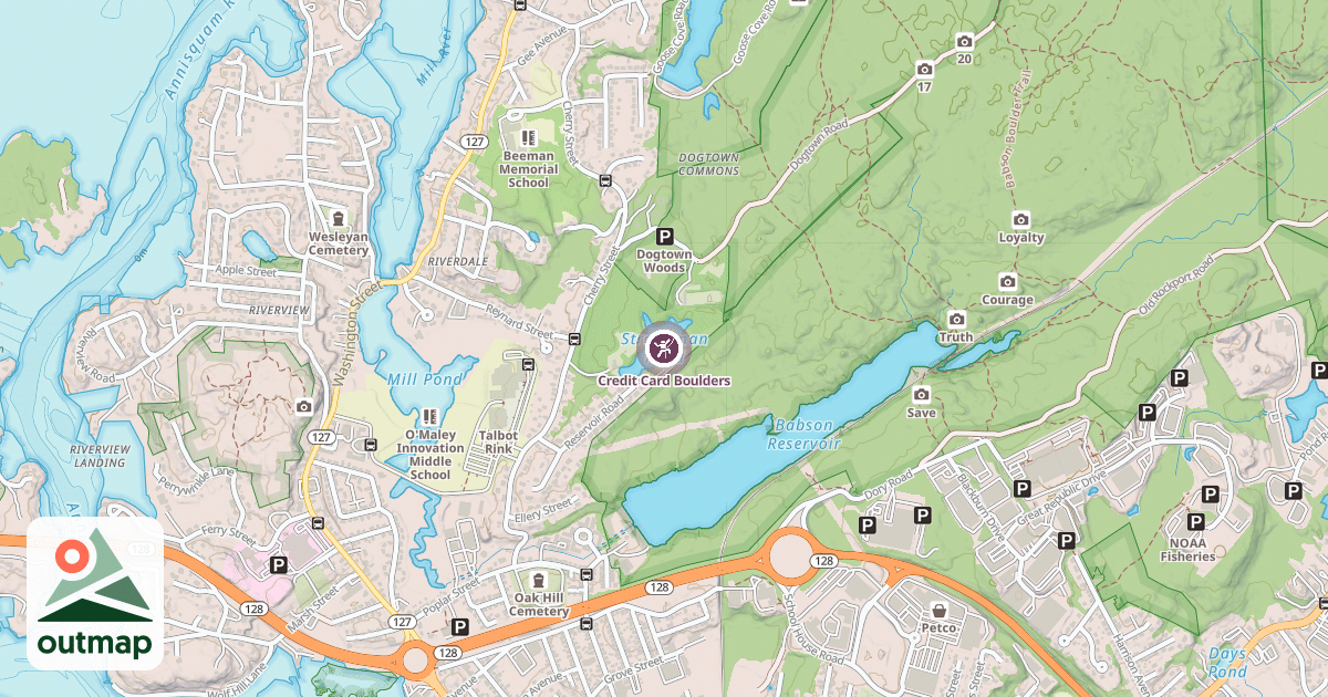Map of Credit Card Boulders