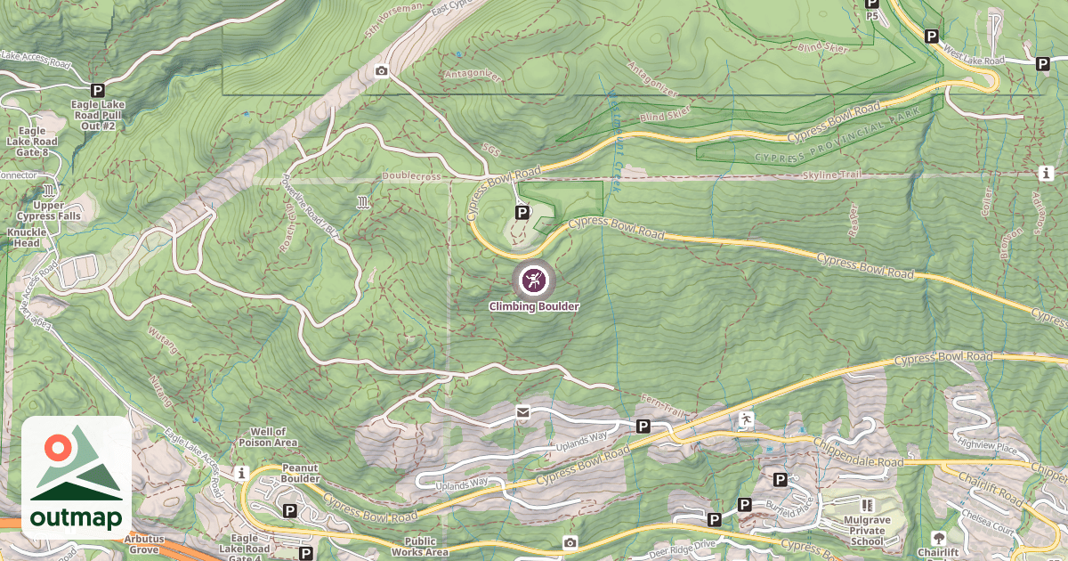 Map of Climbing Boulder