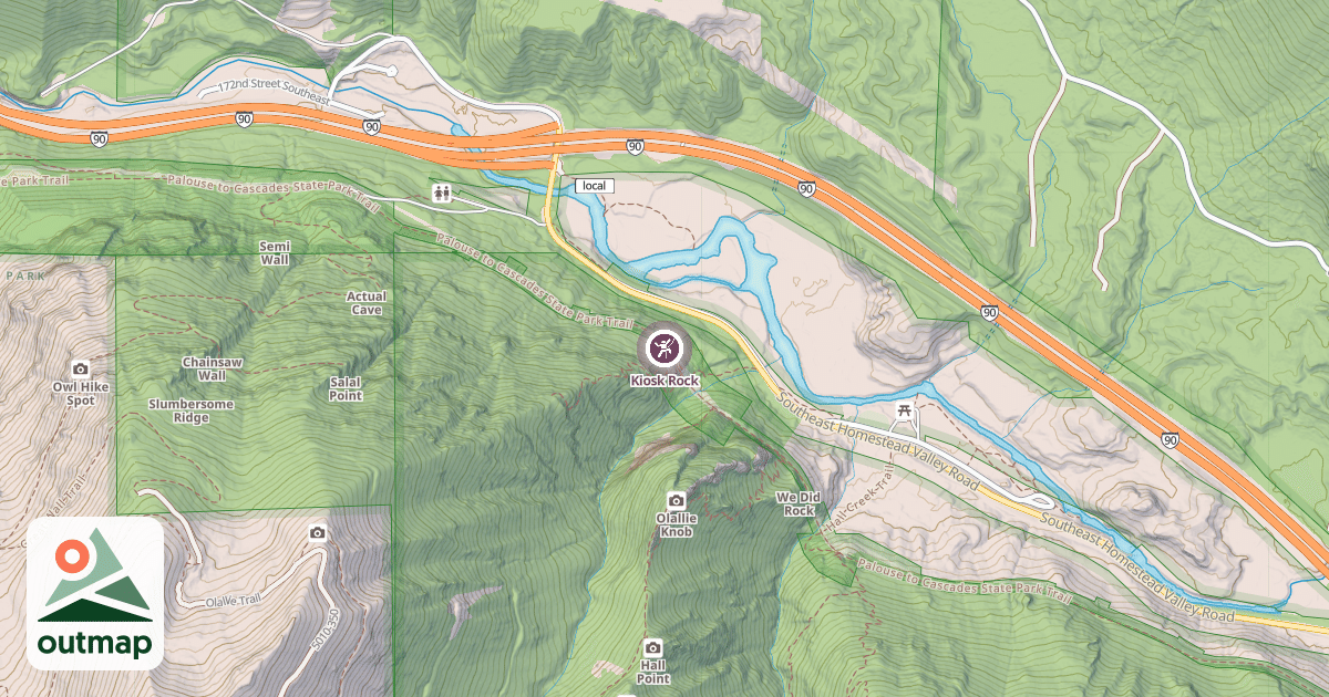 Map of Kiosk Rock