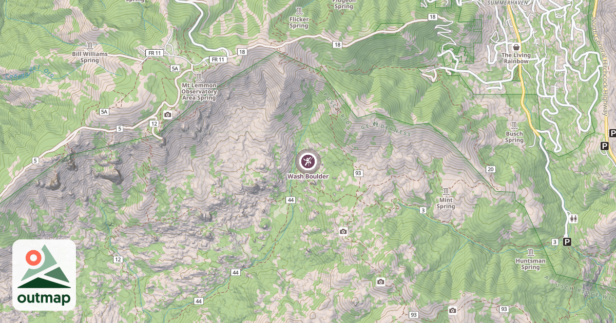 Map of Wash Boulder