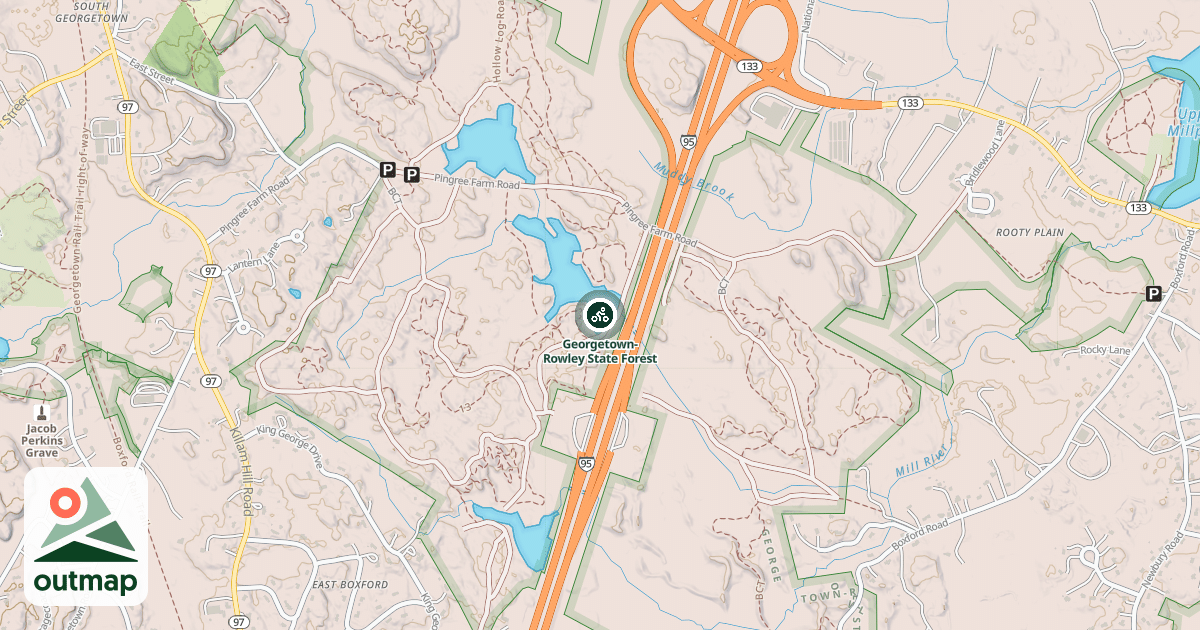 Map of Georgetown-Rowley State Forest