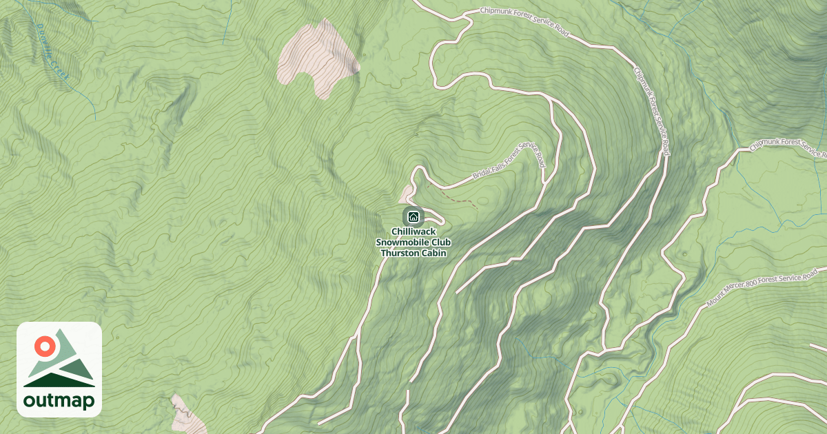 Map of Chilliwack Snowmobile Club Thurston Cabin