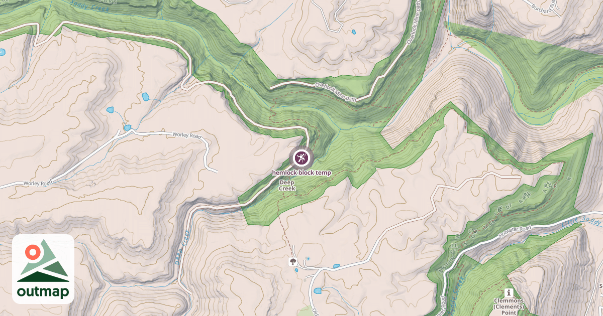 Map of hemlock block temp