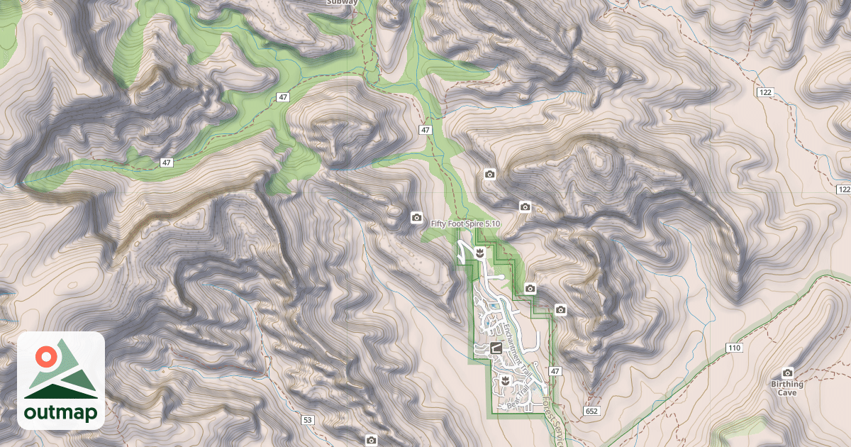 Map of Fifty Foot Spire