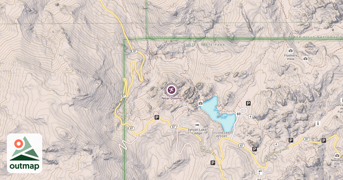 Map of Near Downs