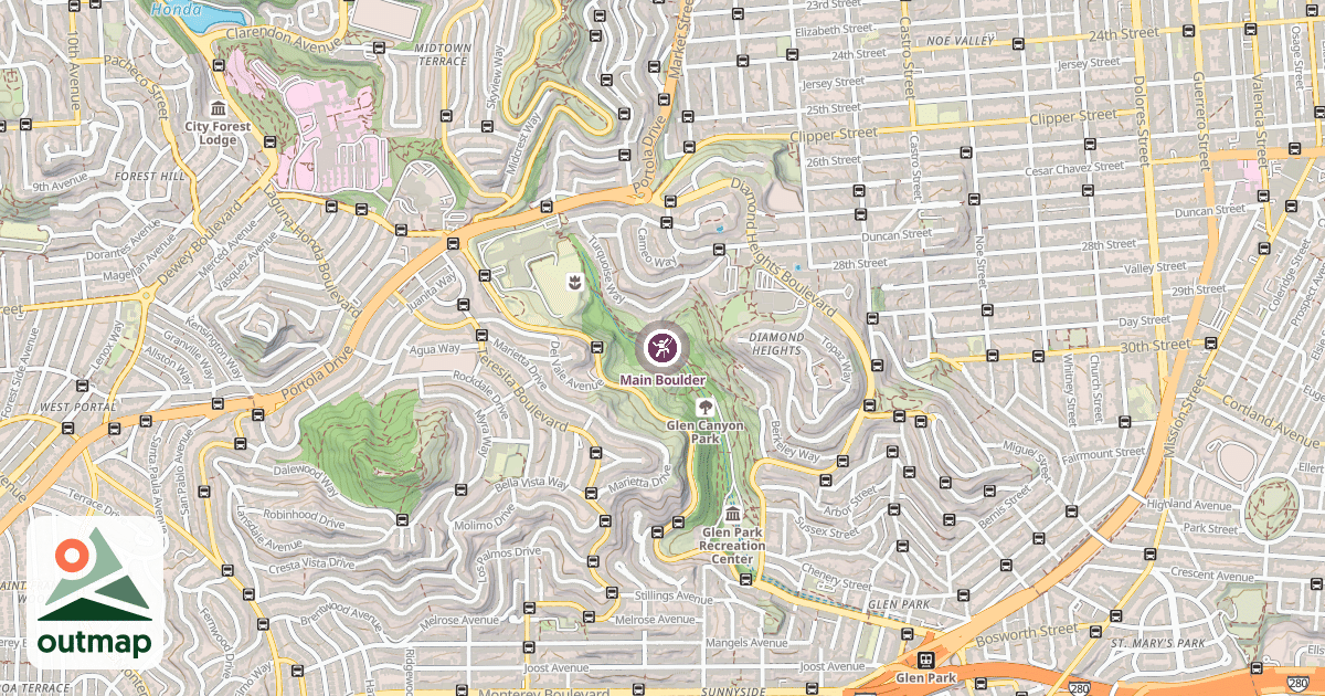 Map of Main Boulder