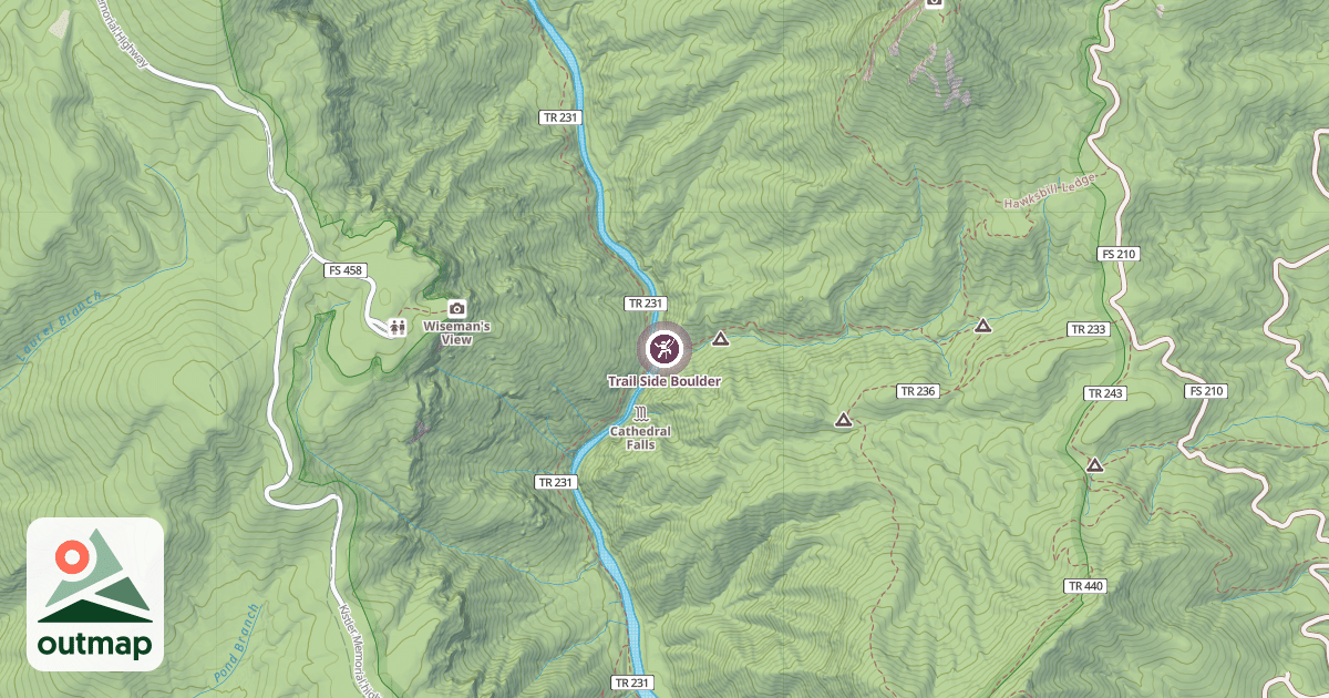 Map of Trail Side Boulder