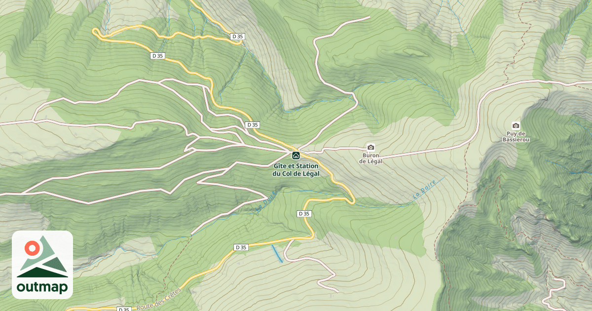 Map of Gîte et Station du Col de Légal