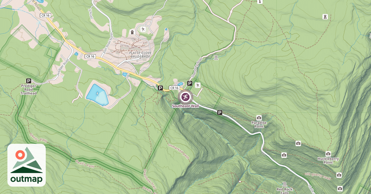 Map of Southeast Wall
