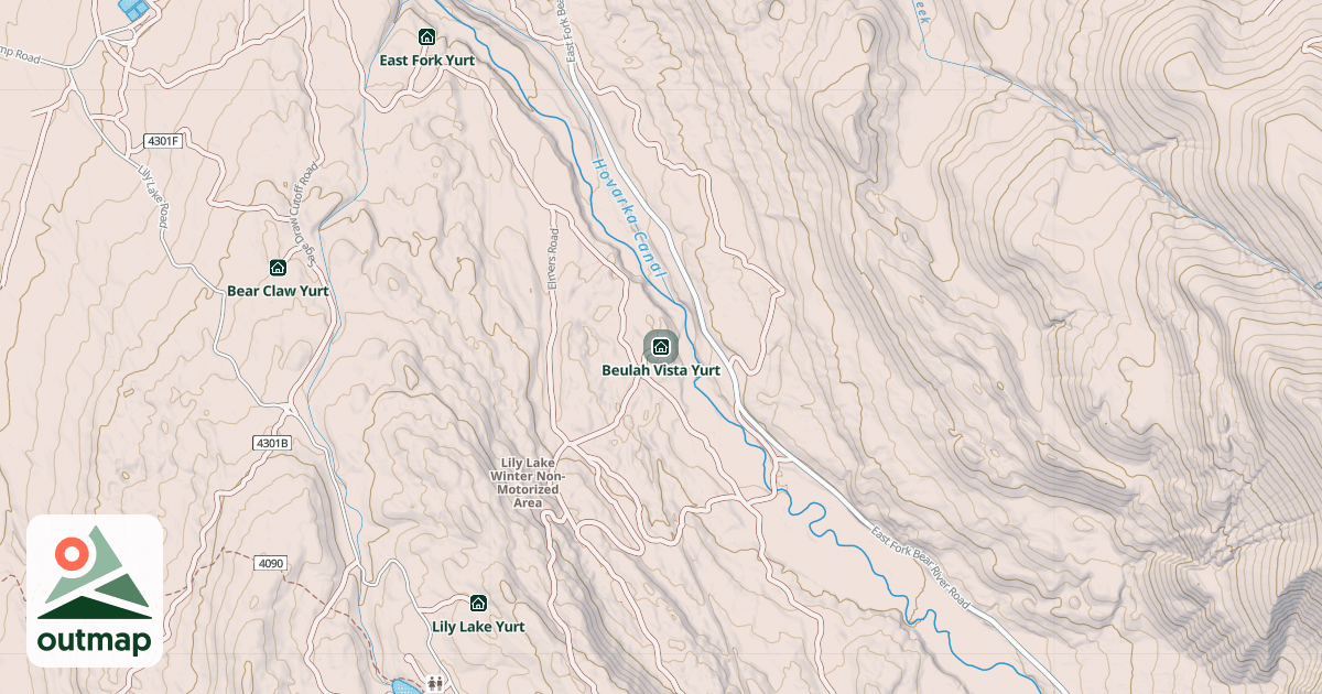 Map of Beulah Vista Yurt