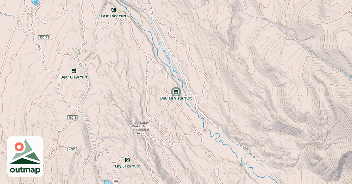 Map of Beulah Vista Yurt