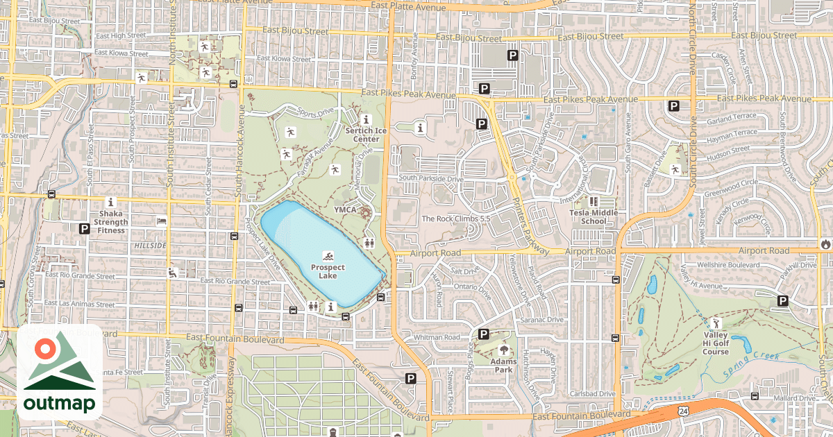 Map of The Rock Climbs