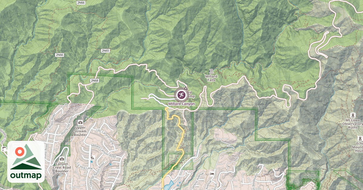 Map of Millard Canyon