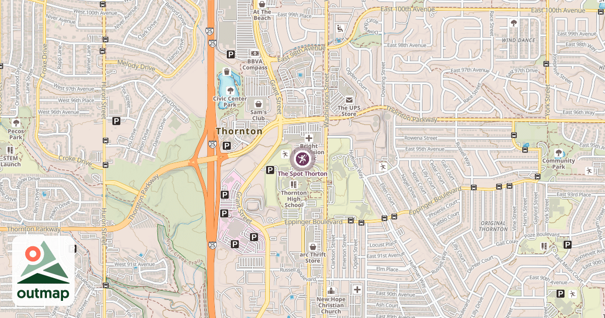 Map of The Spot Thorton