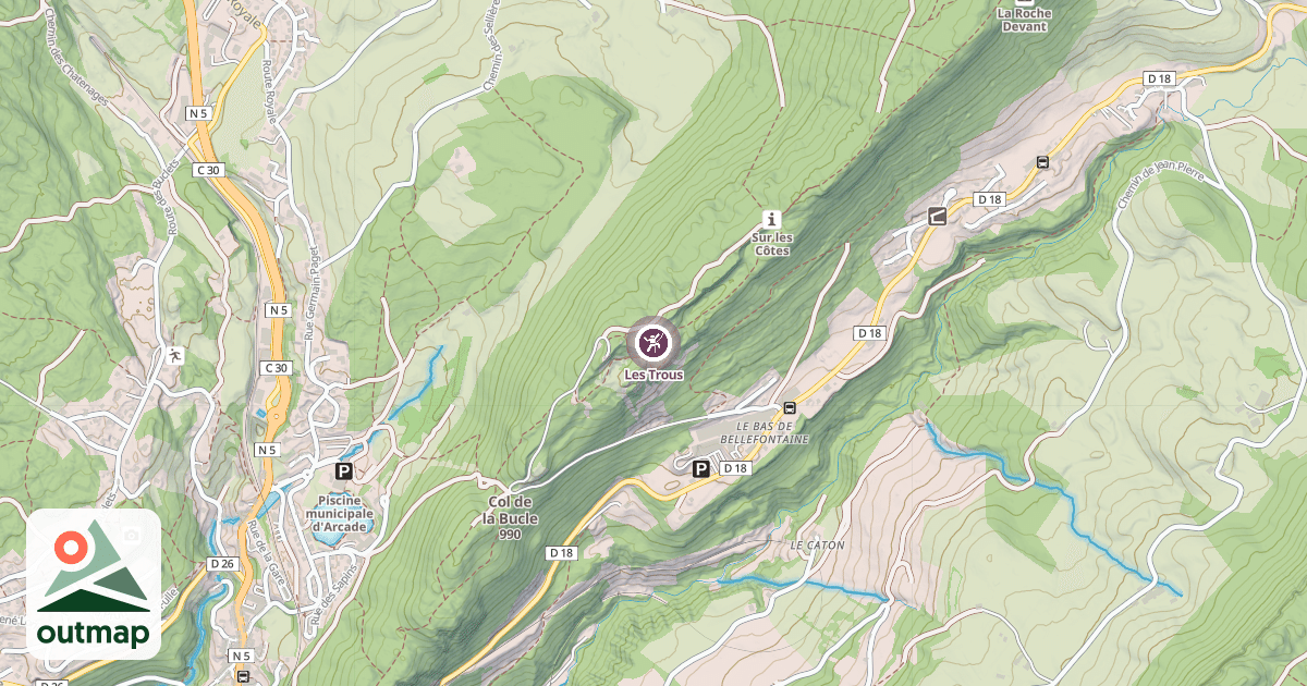 Map of Les Trous