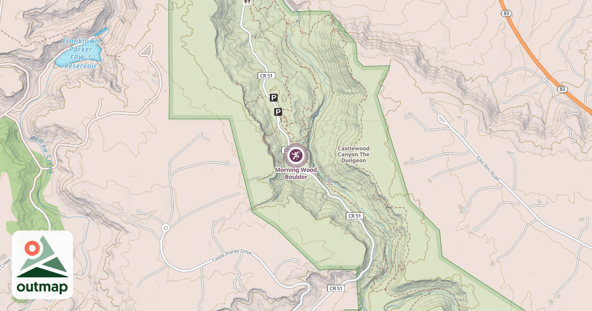 Map of Morning Wood Boulder