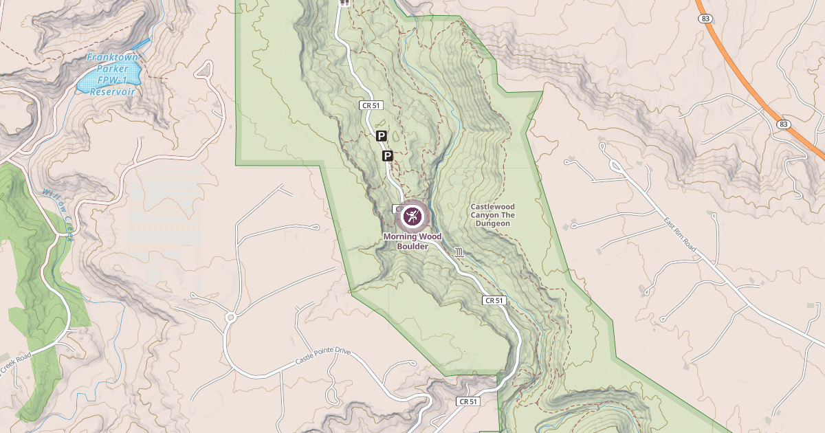 Map preview of Morning Wood Boulder